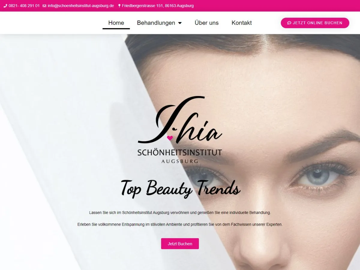 Screenshot Webdesign Beauty-Salon