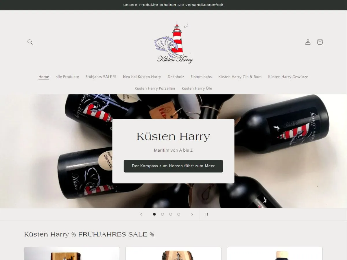 Screenshot Webdesign Feinkost-Shop