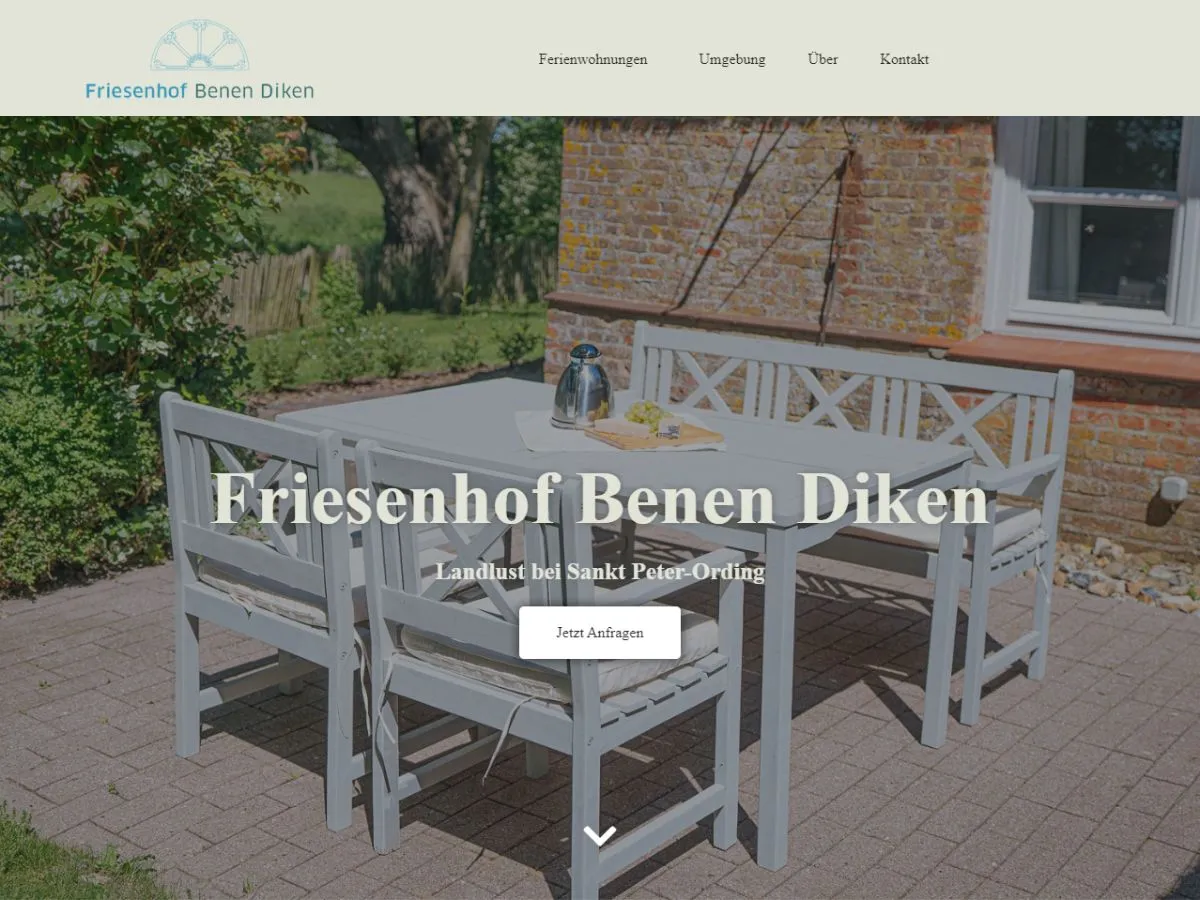 Screenshot Webdesign Ferienwohnungen